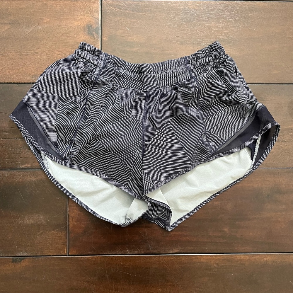Lululemon blue and white stripped shorts